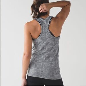 lululemon Swiftly Tech Racerback Heathered Slate Gray Sz 4